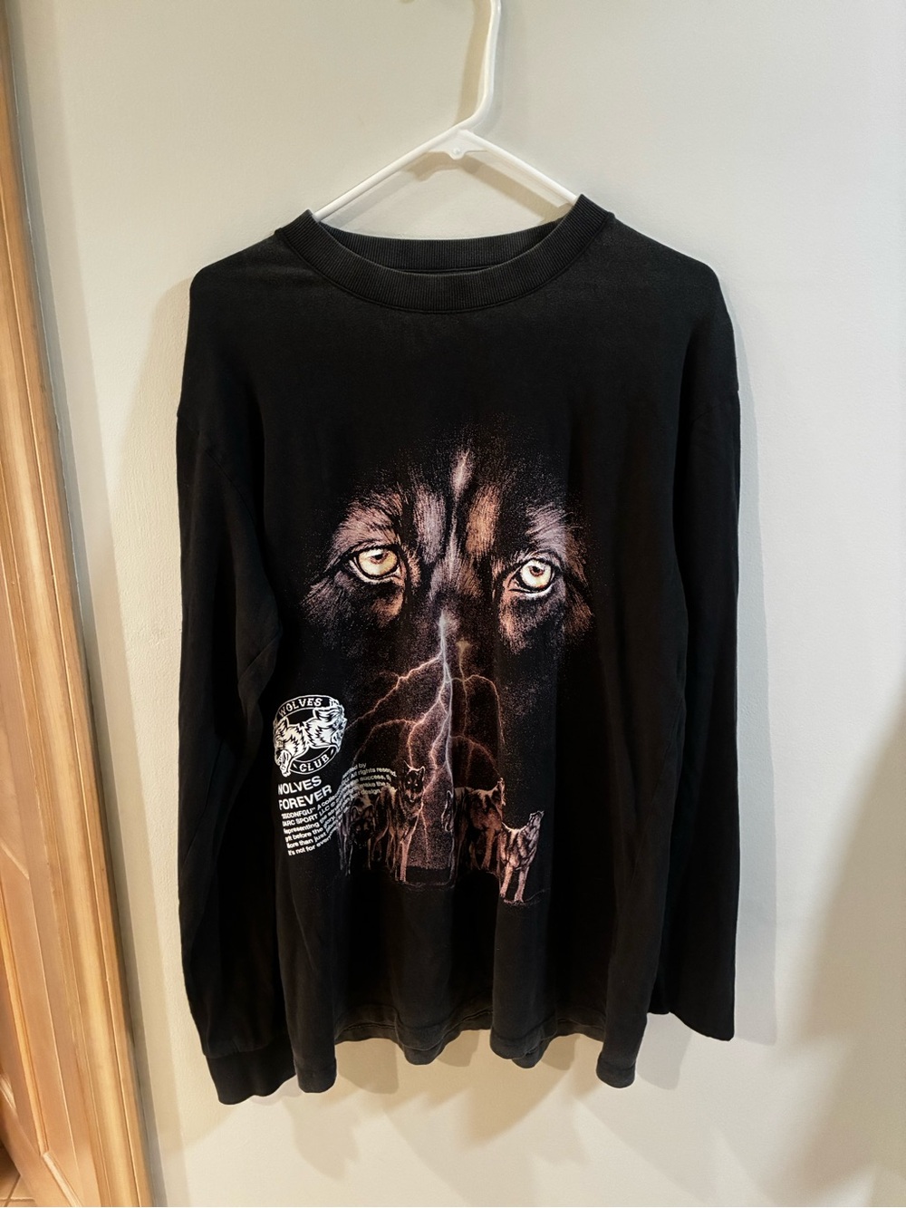 Darc Sport Black Crewneck Sweater with Brown Wolf Graphic